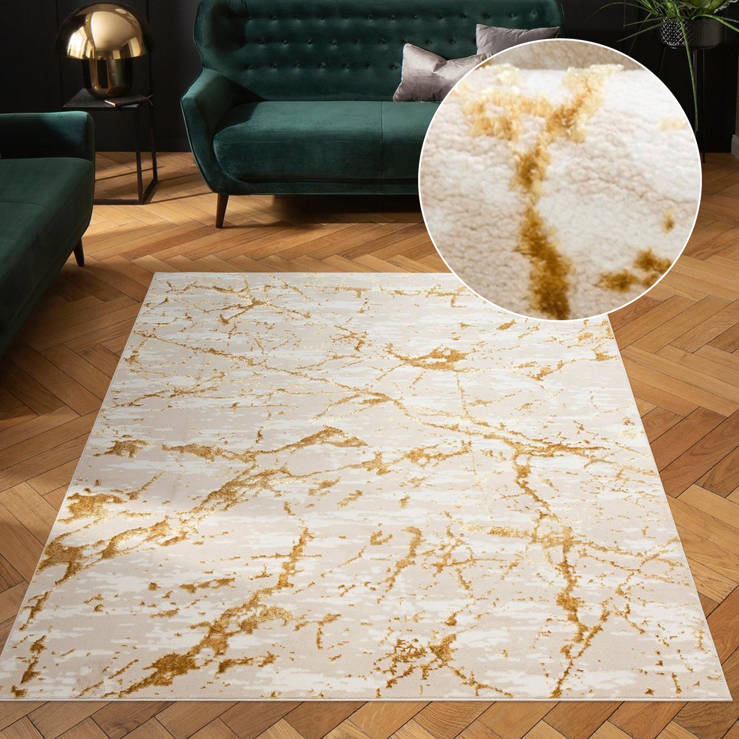 my home Teppich »Kalmus, mit Schrumpfgarn-Effekt, Hoch-Tief« rechteckig 11 mm Höhe modernes Marmor Design, Kurzflor-Teppich, weich