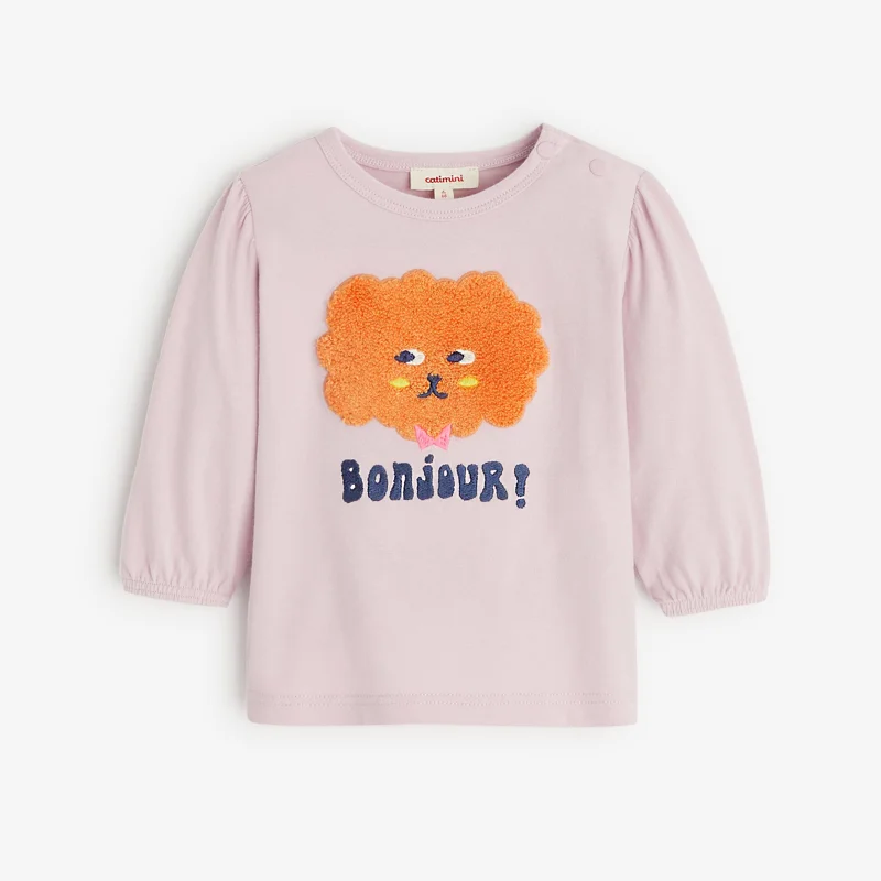 T-shirt bébé fille violine en coton biologique violet Catimini Mauve Violet