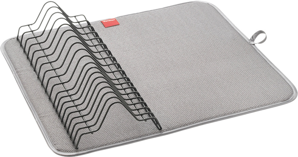 Metaltex Dry-Tex 2-in-1 Abtropfgestell mit Microfasermatte schwarz