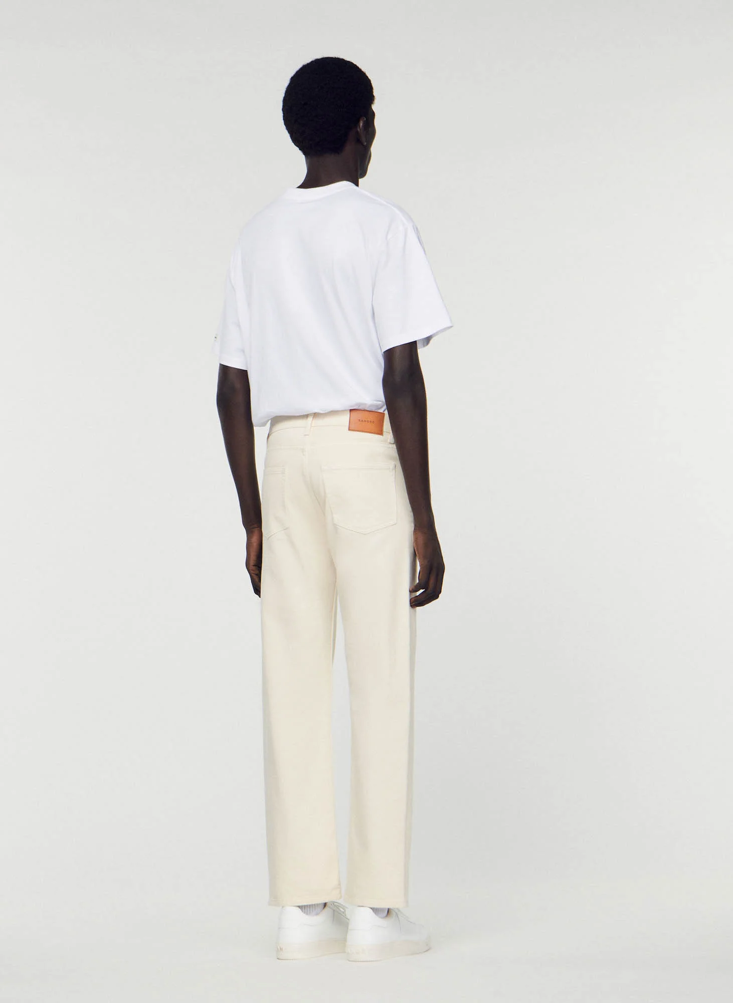 Jean droit en coton| Blanc