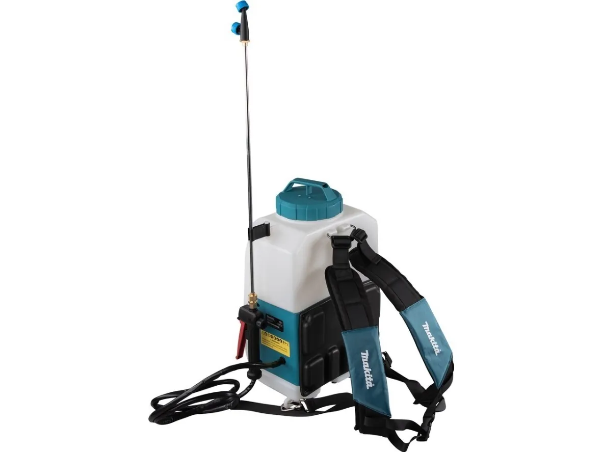 Makita DUS158Z, Rygsæk havesprøjte, 15 L, Blå, Hvid, 5 bar, Udendørs, 325 mm