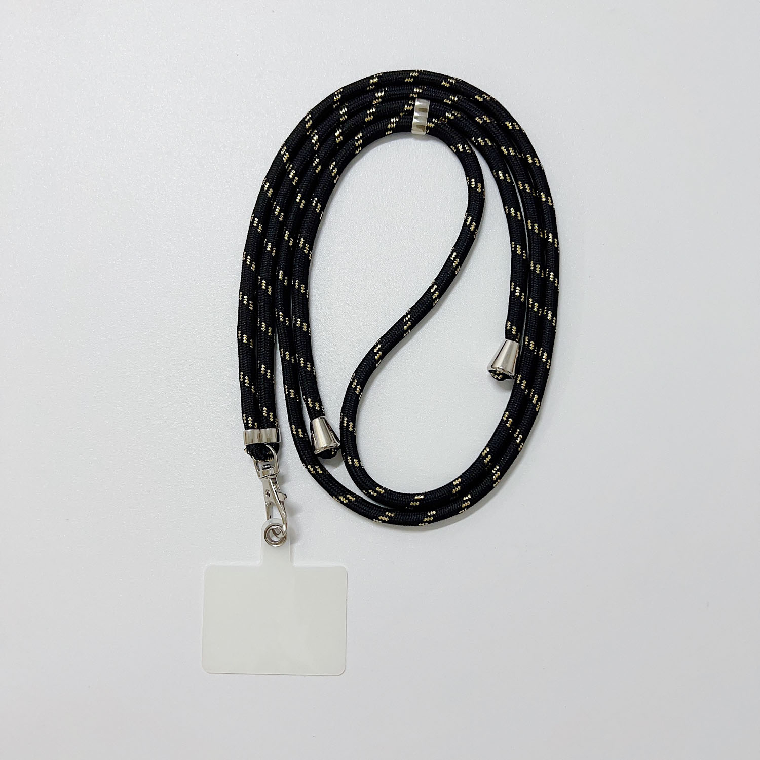 (145cm) Universal Necklace Handykette Umhängeband für Schutzhülle   1x Einlage - Schwarz / Gold