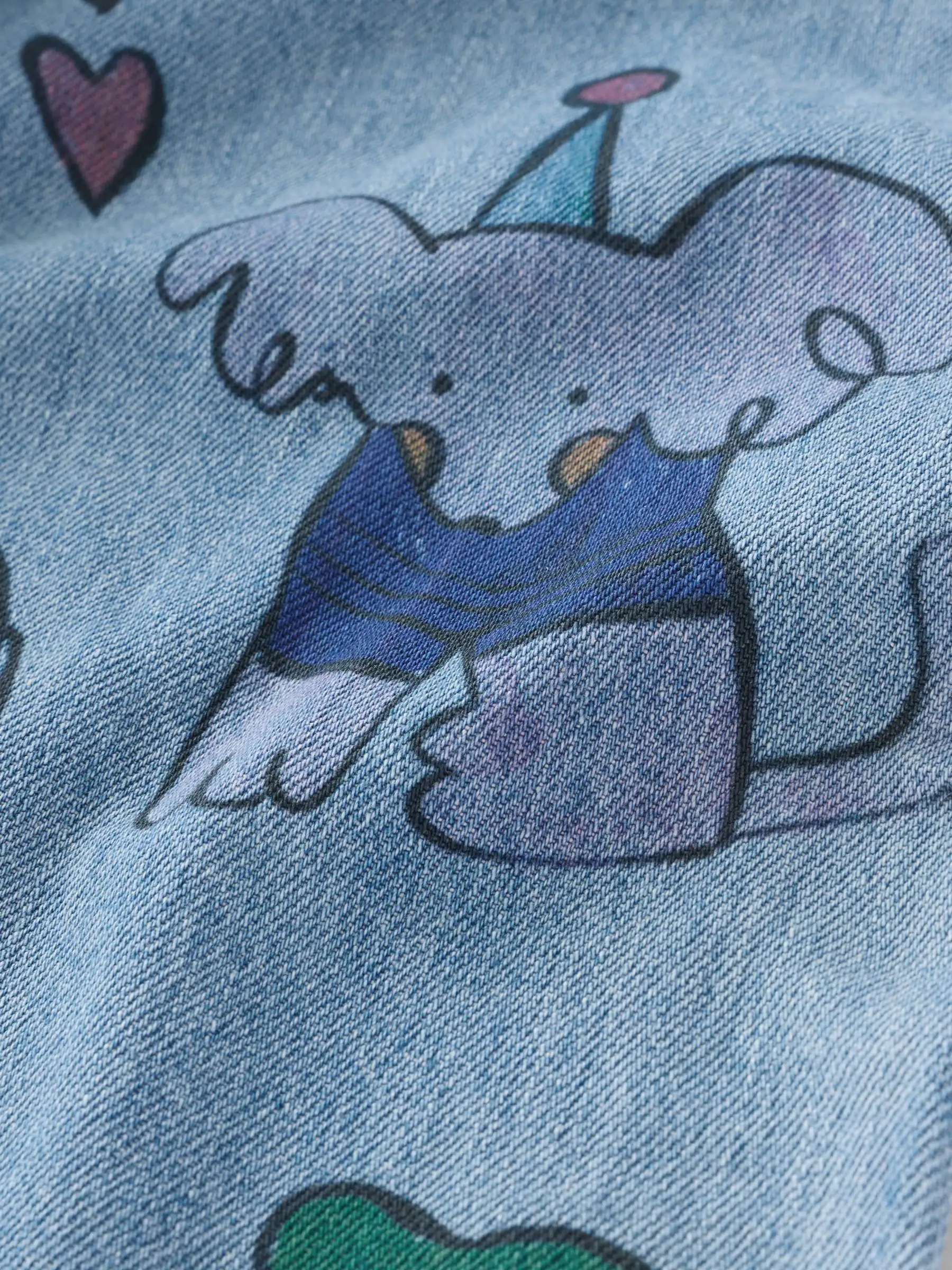 Denim - Jeans met print van figuurtjes (3mnd-7jr)