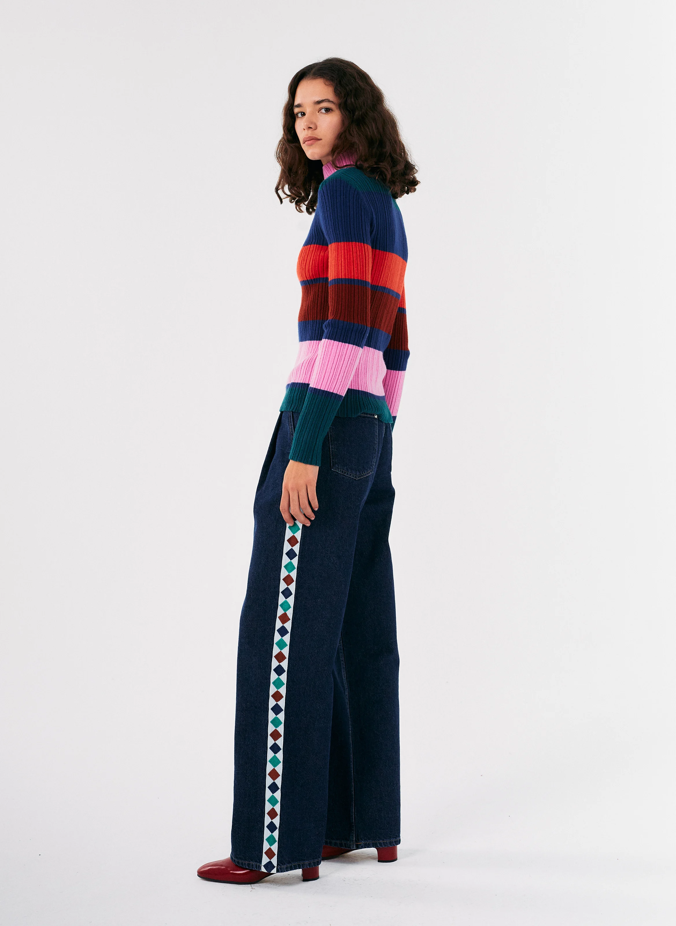 Jean large en coton | Bleu