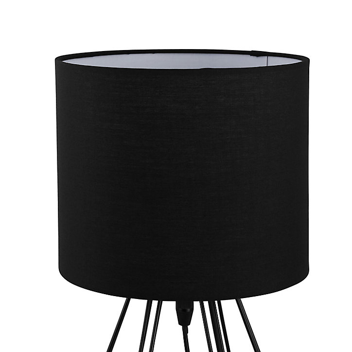 Lampe de table Smertrio E27 60W Ø20xH36cm noire GoodHome