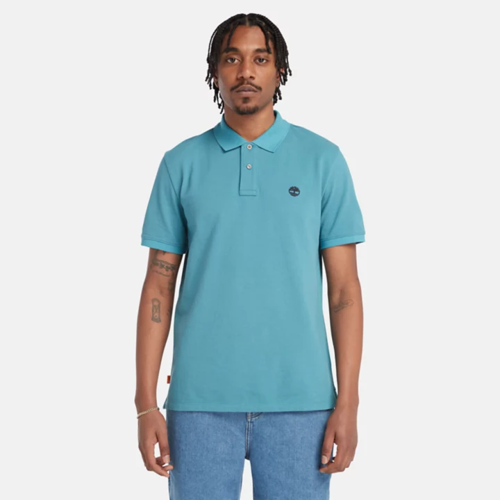 Camisa polo Millers River Pique masculina na cor azul
