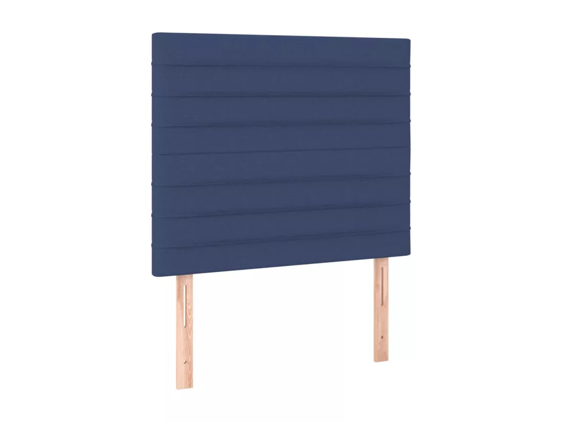 Sommier tapissier avec matelas et LED Bleu 90x190 cm Tissu