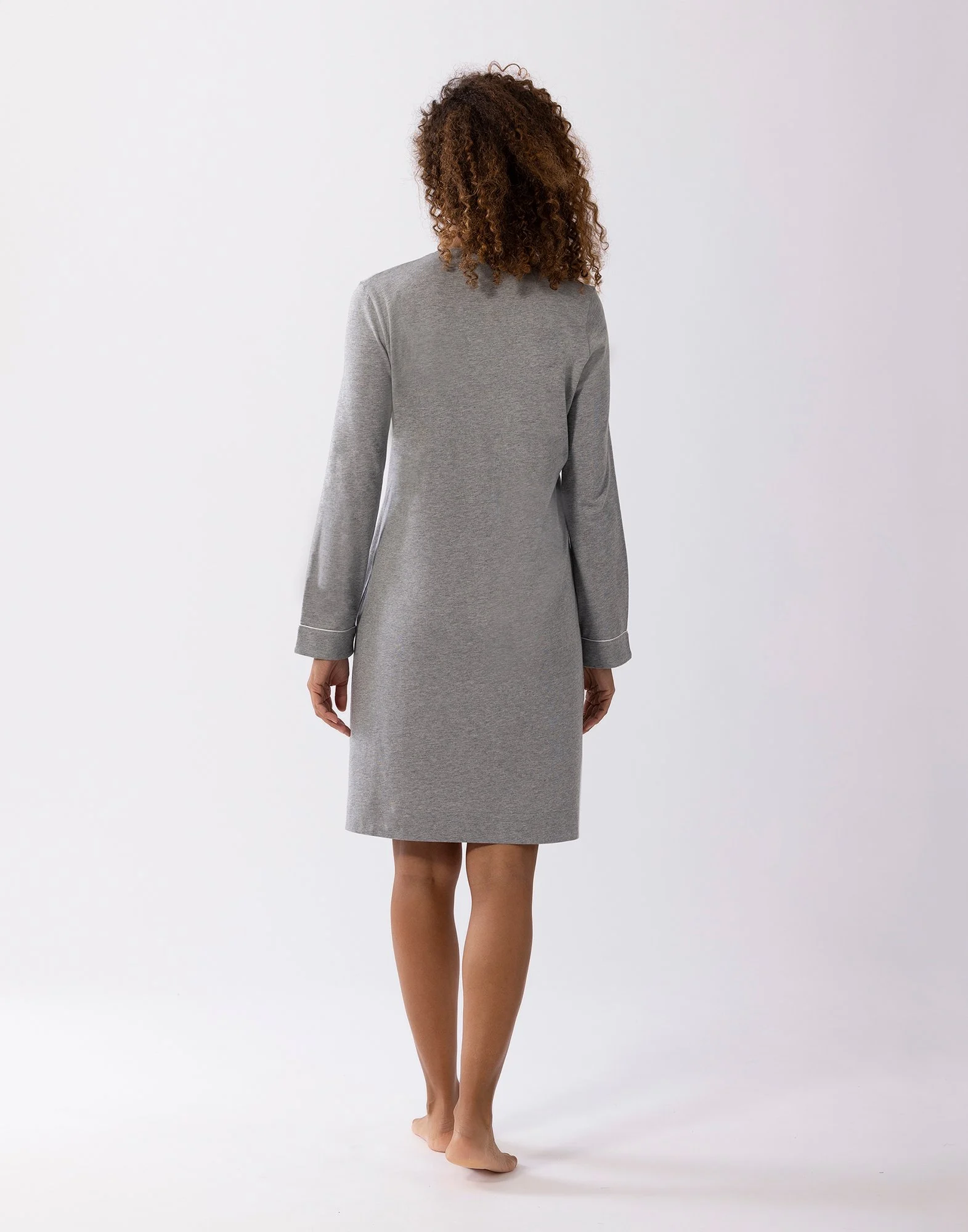 INTEMP A01 - Chemise de nuit en coton modal | Gris