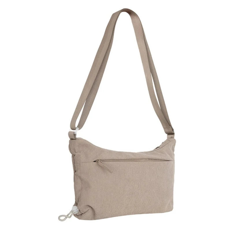 New Rebel Schoudertas Ribstof Taupe