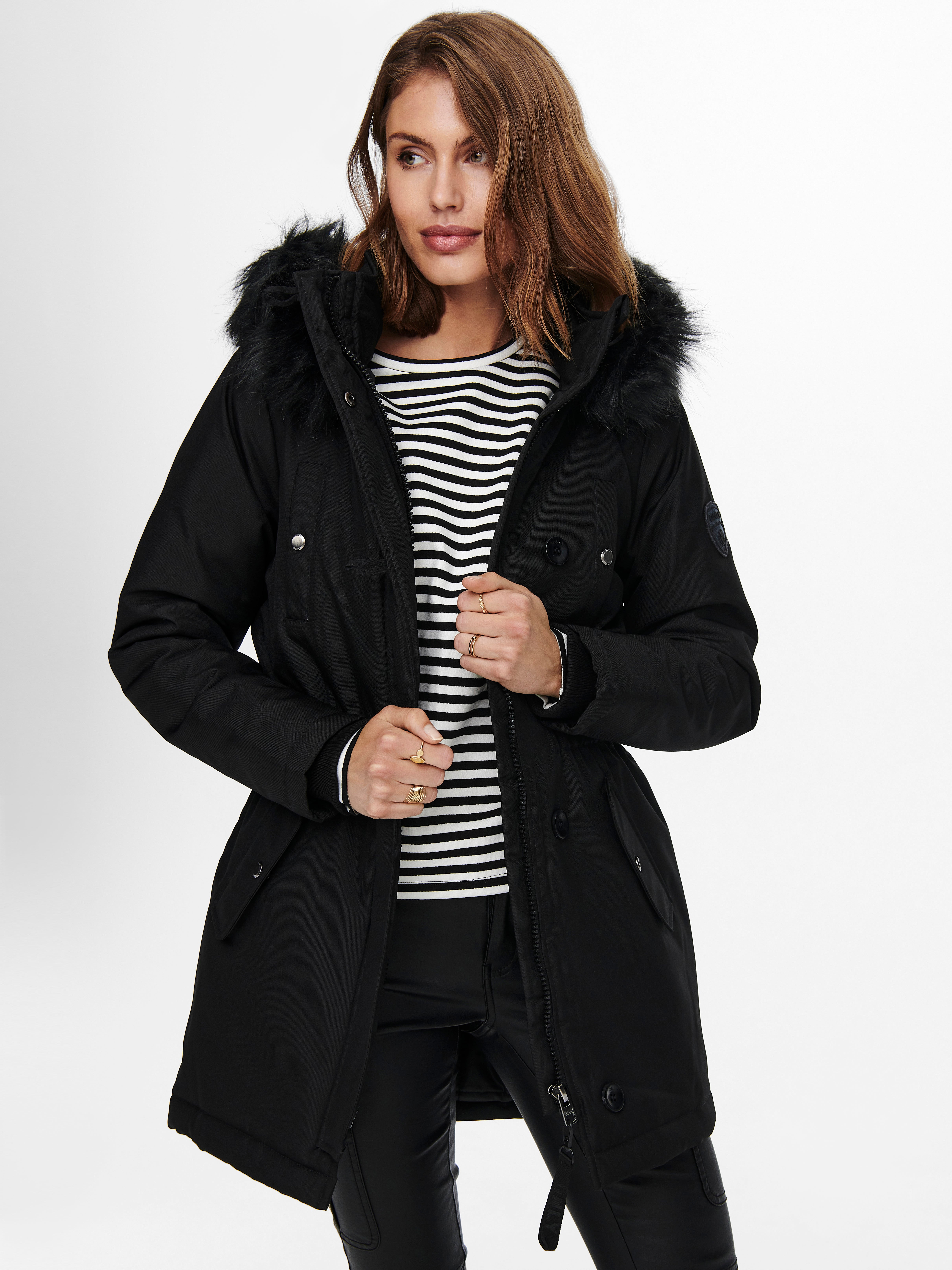 ONLIRIS Langer Parka Black