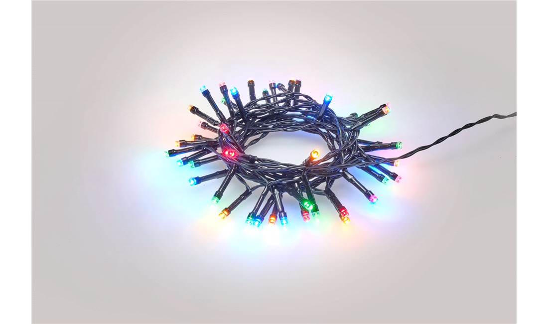 Lyskæde Multi LED 3,5m Batteri, ude/inde, med timer