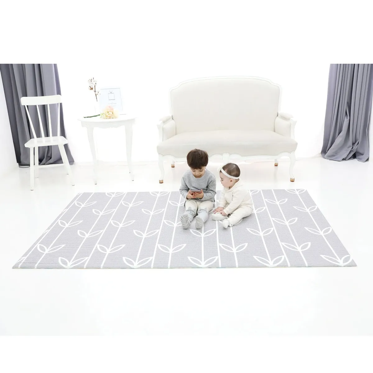 Baby Care Tapis de Jeux Réversible Médium - Pétales de Mer