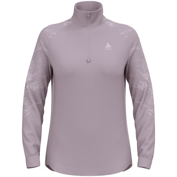 Sweat polaire ski rando ODLO BERRA GRAPHIC MID LAYER 1/2 ZIP W GRAY RIDGE