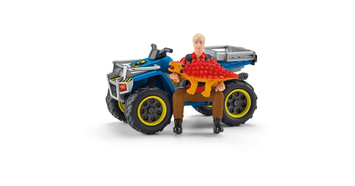 SchleichDinosaurs - Vlucht op de quad voor Velociraptor speelfiguur