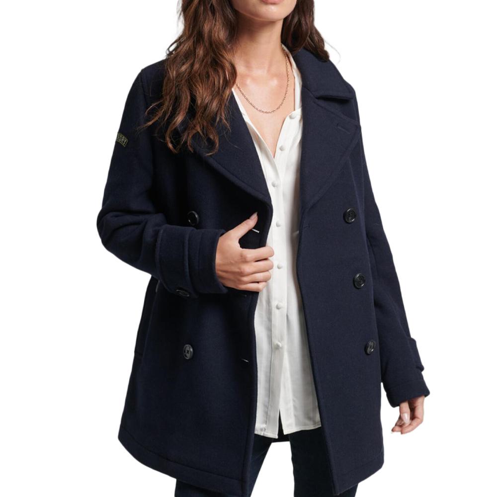 Superdry Manteau Marine Femme Superdry Vintage Military Wool Peacoat