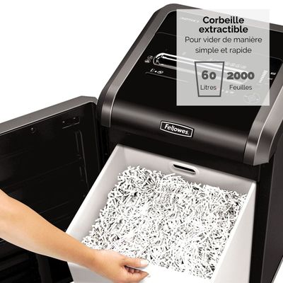 Fellowes Powershred 225Mi - destructeur de documents coupe croisée microparticules - 16 feuilles - Corbeille 60 litres