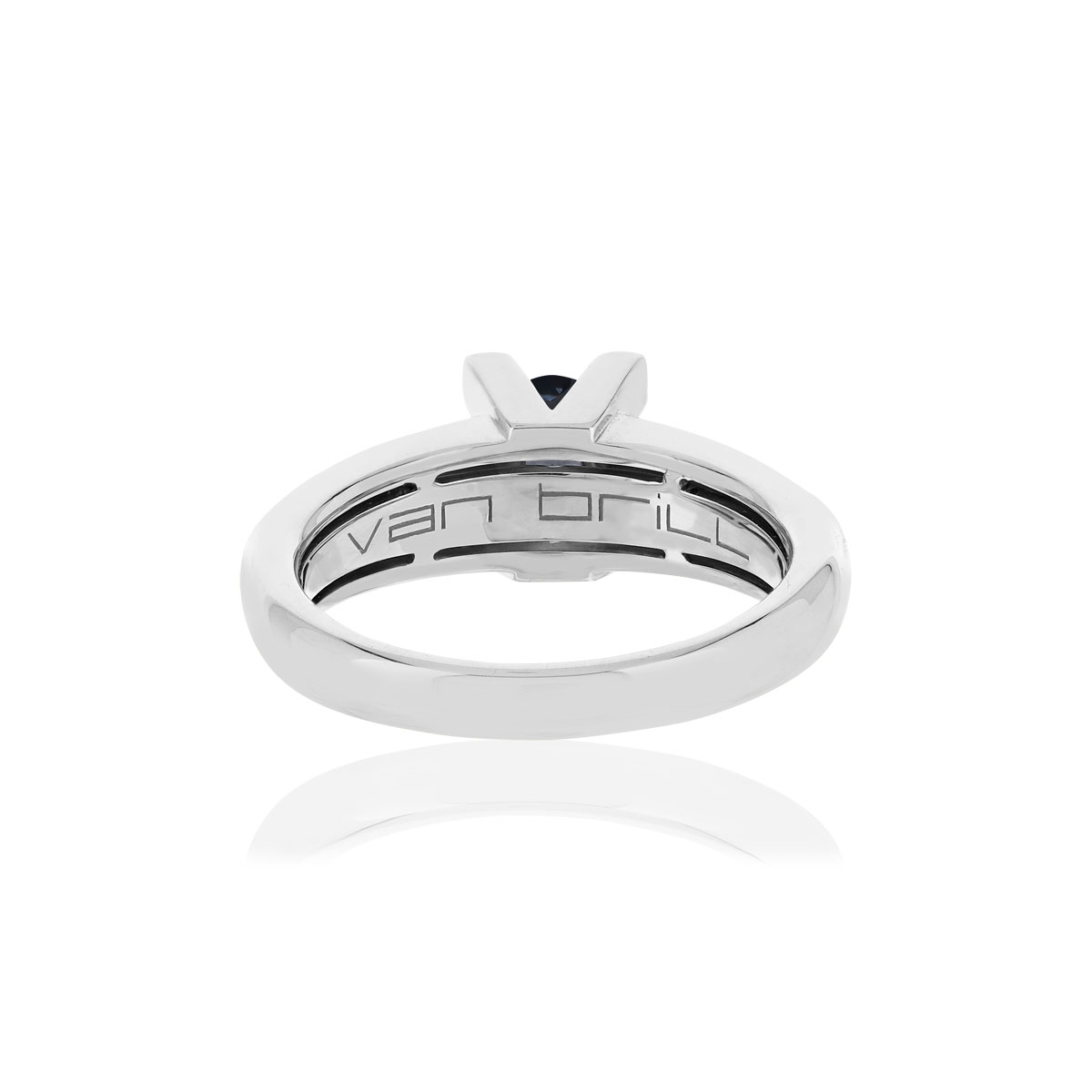 Bague VAN BRILL or blanc 750, saphir, diamants.