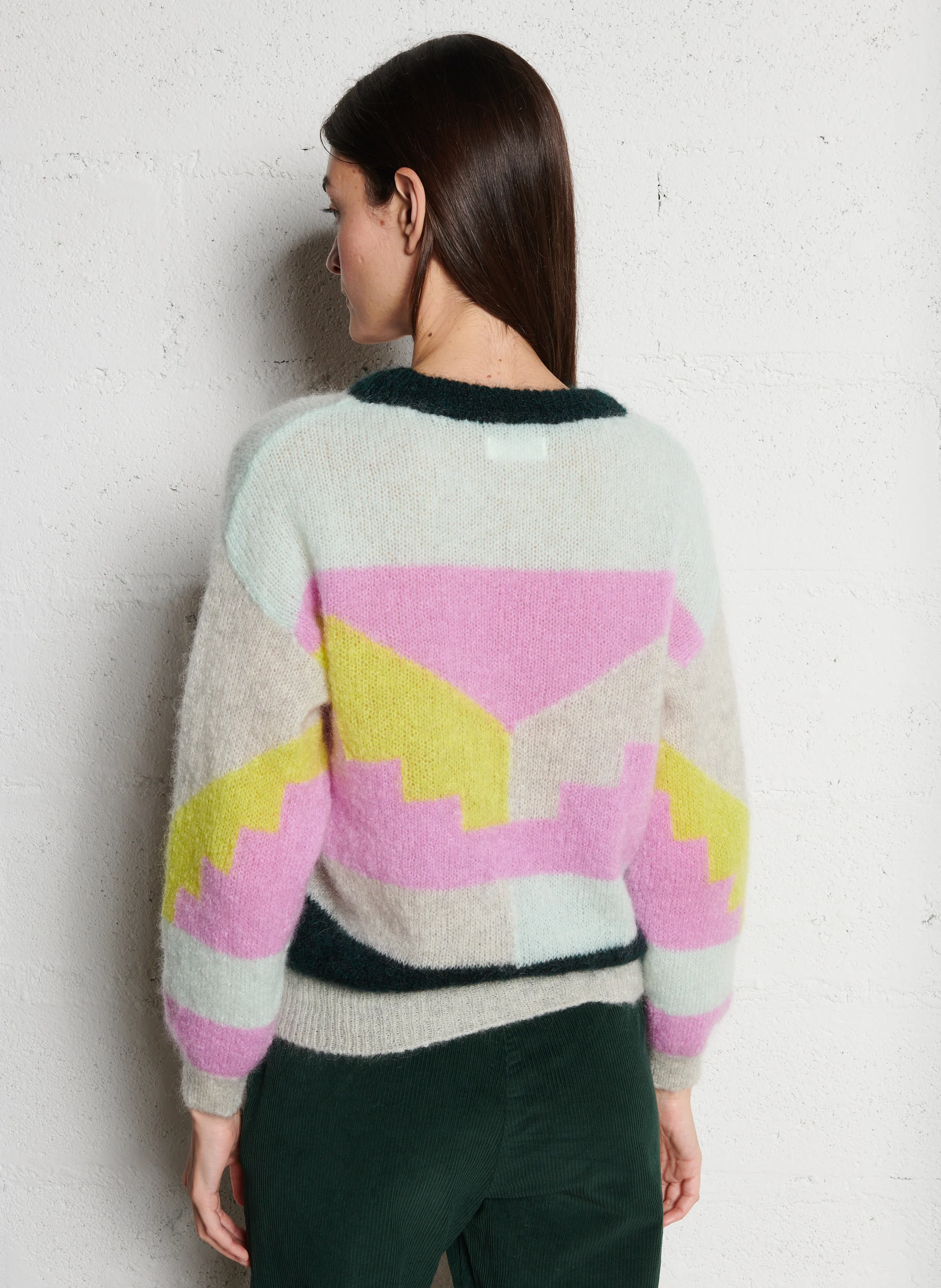 ALTO - Pull col rond en laine mélangée | Multicolore