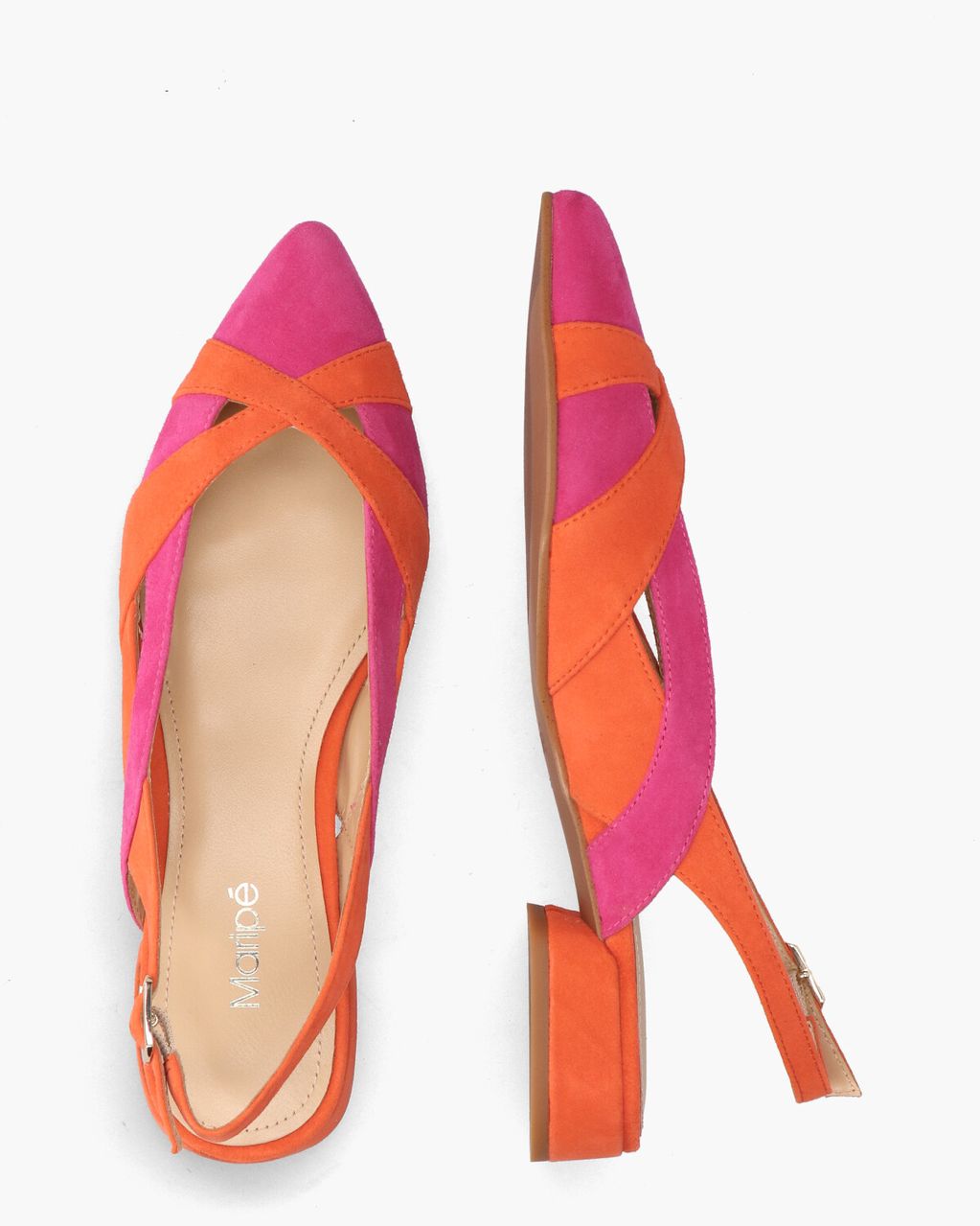 Maripé Anouk-Ma Oranje/Roze Dames Slingbackpumps
