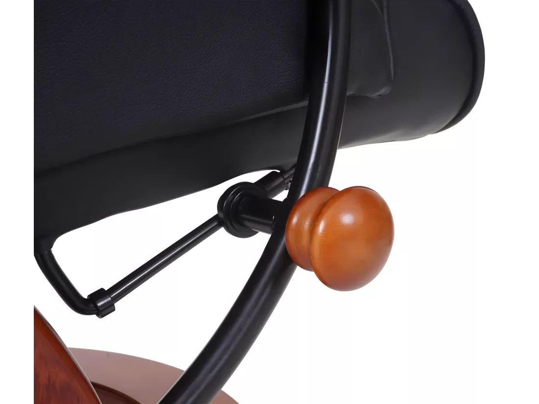 Fauteuil relax Edmonton avec pouf, noir, doré