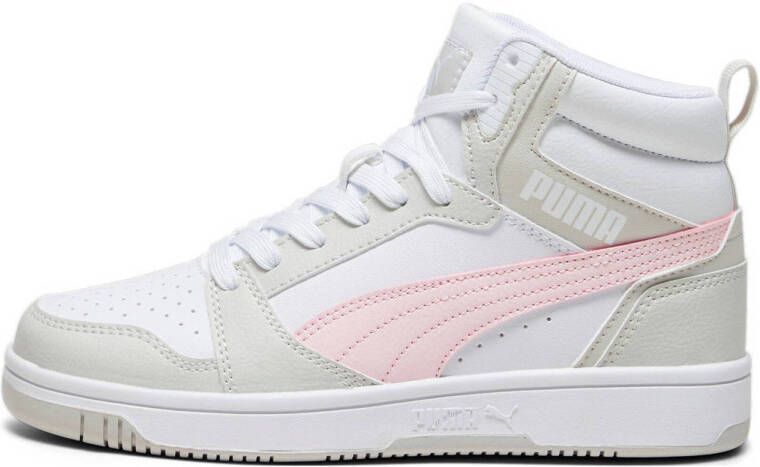 Puma Rebound v6 Mid V6 Mid sneakers wit grijs roze Imitatieleer 38