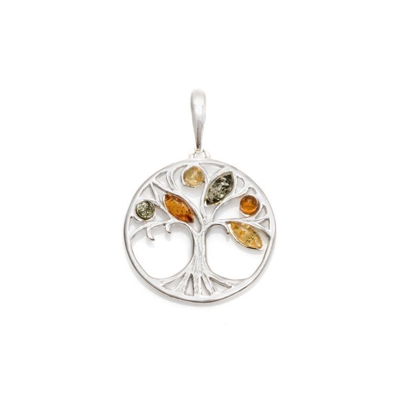Pendentif argent 925 Ambre veritable de la mer Baltique
