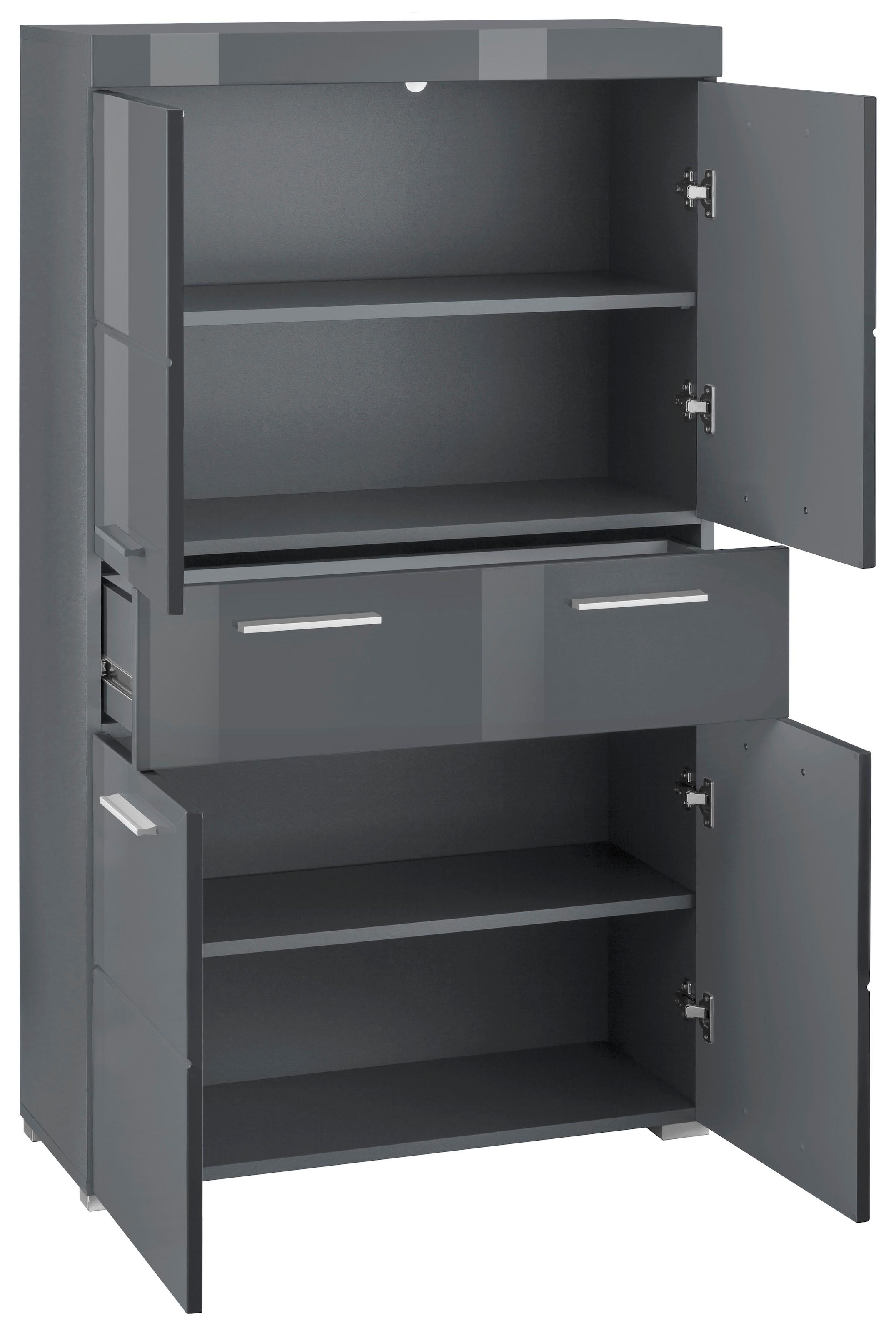 welltime Midischrank »Avena« Standschrank mit 4 Türen, 1 Schublade - (B/T/H) 73/31/130 cm