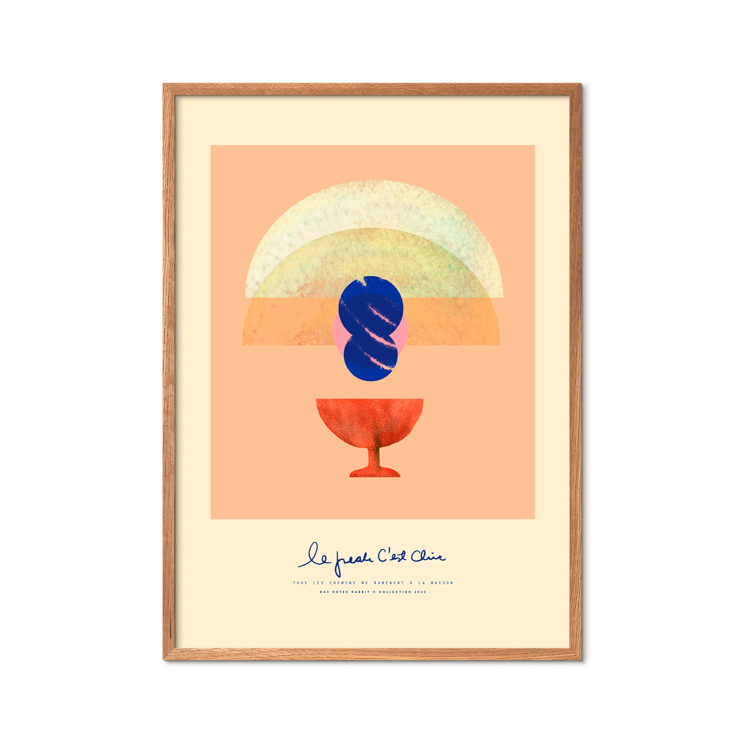 Poster & Frame  Das Rotes Rabbits Parabol plakat - 30x40 cm.