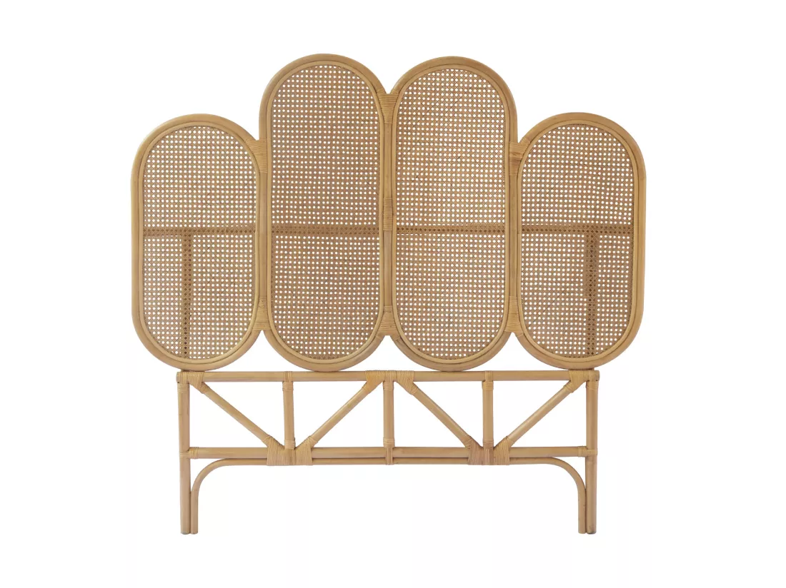 Tête de lit 140 cm - Cannage de rotin - Naturel - NILOMI