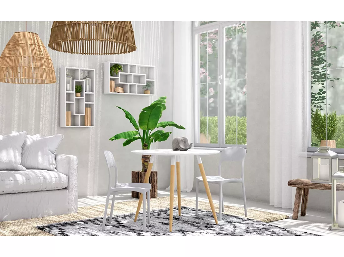 Lot de 4 chaises en polypropylène jaune - FUERTEVENTURA