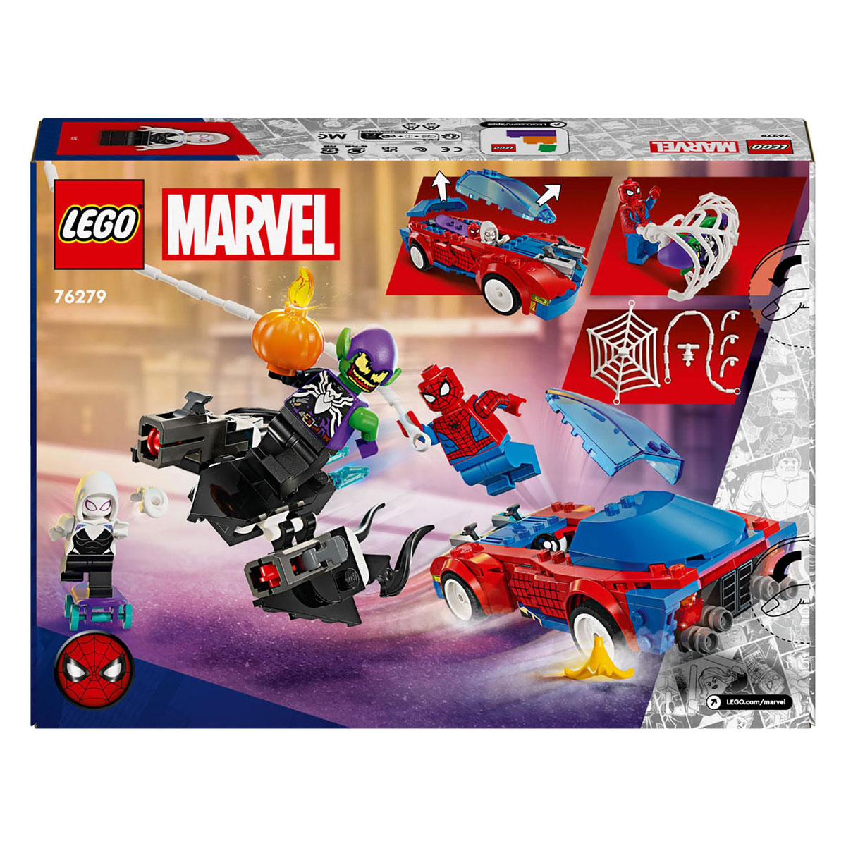 LEGO Super Heroes 76279 Spider-Man racewagen en Venom Green Goblin