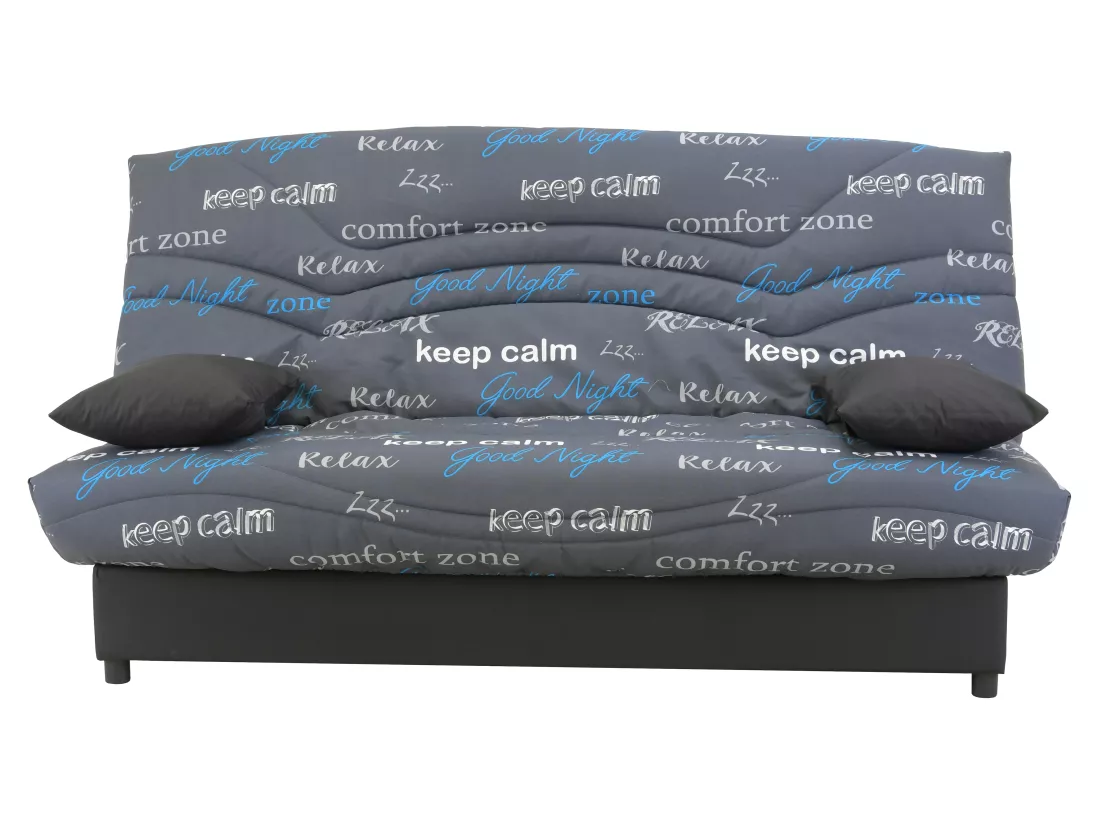 Canapé convertible clic-clac en tissu avec coffre de rangement imprimé good night SALOON