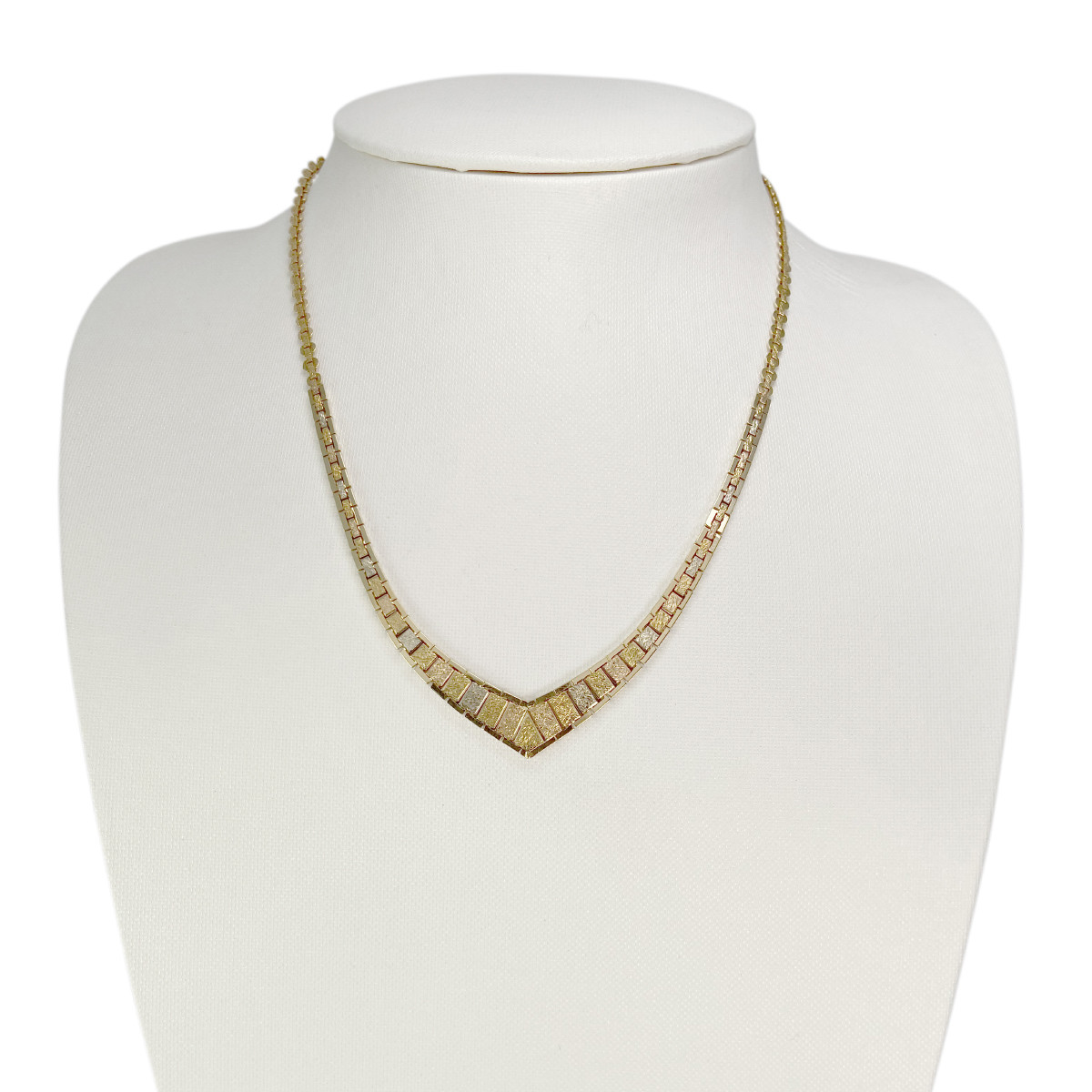 Collier d'occasion 3 ors 750  maille fantaisie 43 cm