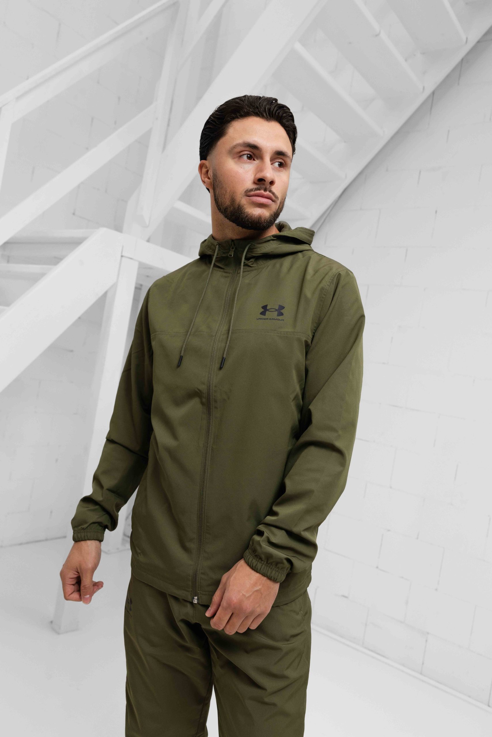 Under Armour Rival Woven Windbreaker Trainingspak Heren Groen