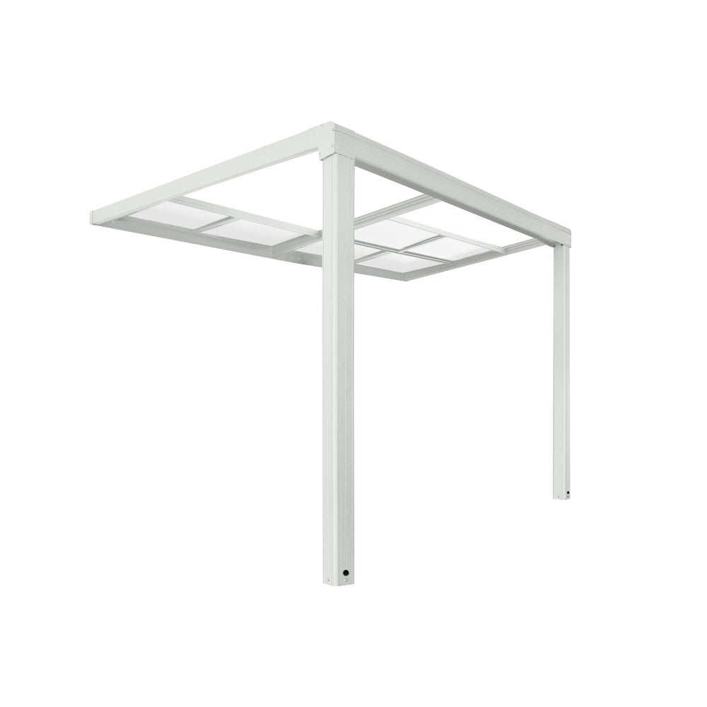 Home Deluxe - SOLIS DELUXE Terrasoverkapping - Wit, 290 x 295 x 233 / 272 cm - incl. schuifdakfunctie - incl. dubbelwandige polycarbonaatplaten, bevestigingsmateriaal | Pergola Cover Terrasoverkapping