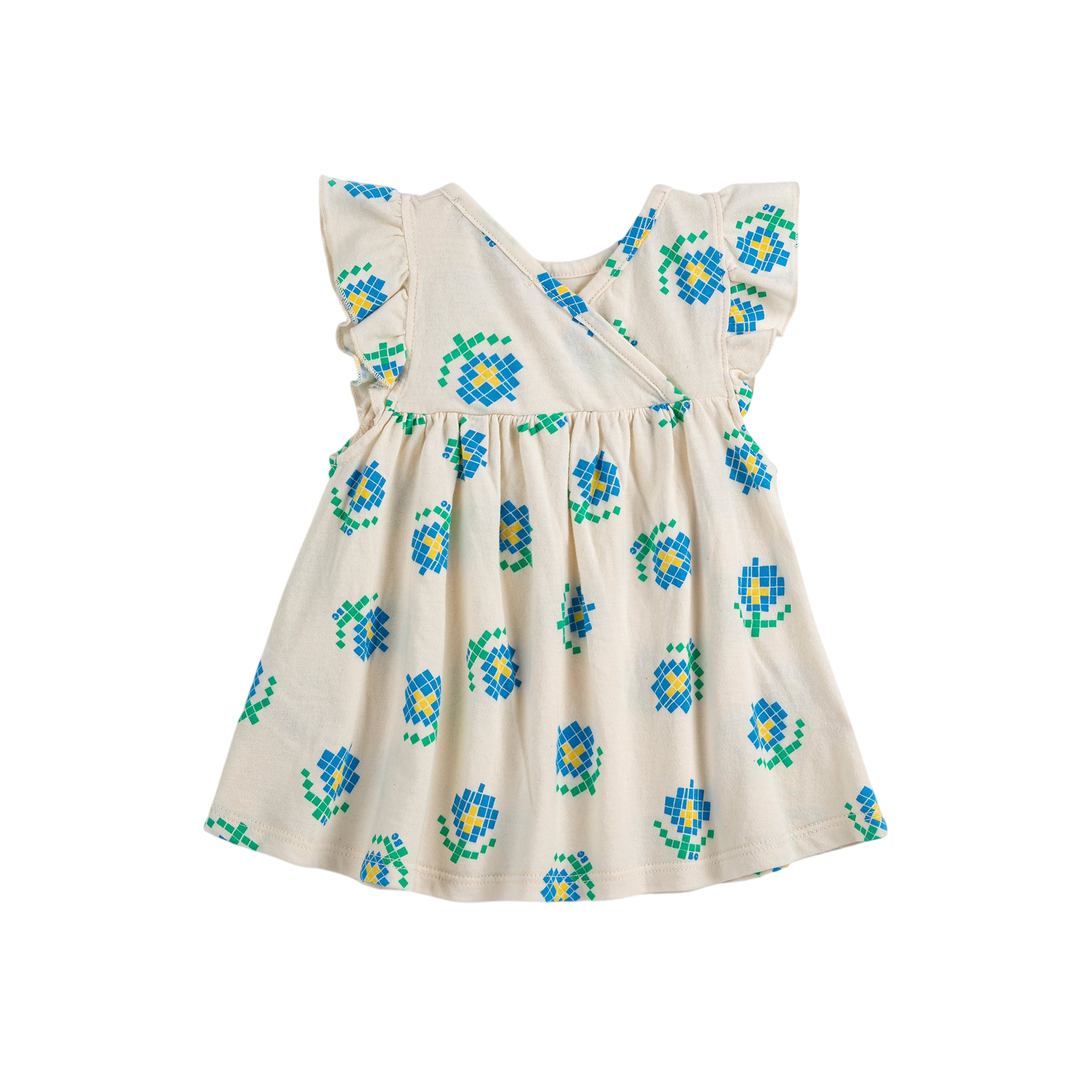 Baby Kleid Pixel Flowers White
