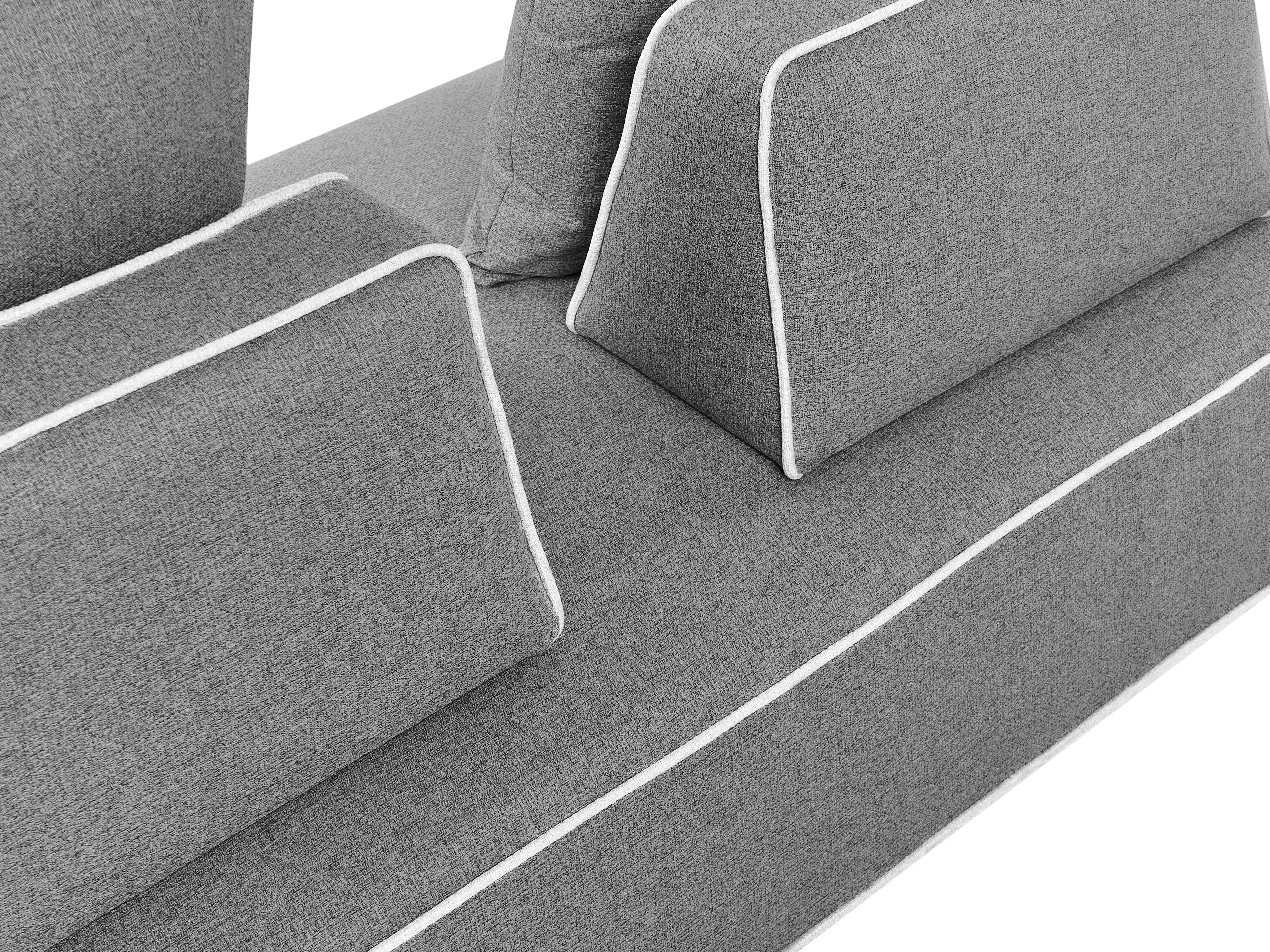 Chaise longue SEILLANS Stof Grijs