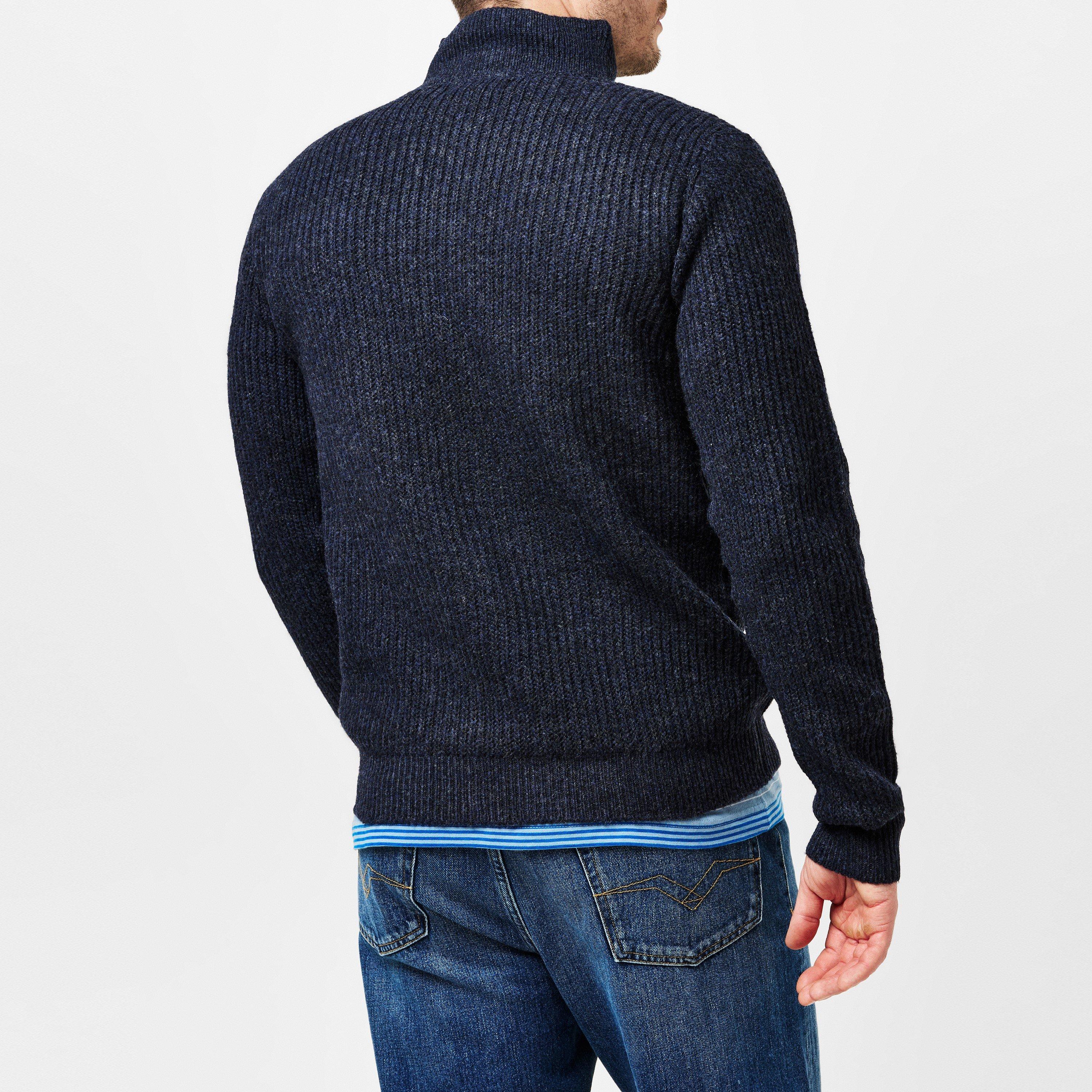 Threadbare Knitted Quarter Zip Jumper Mens