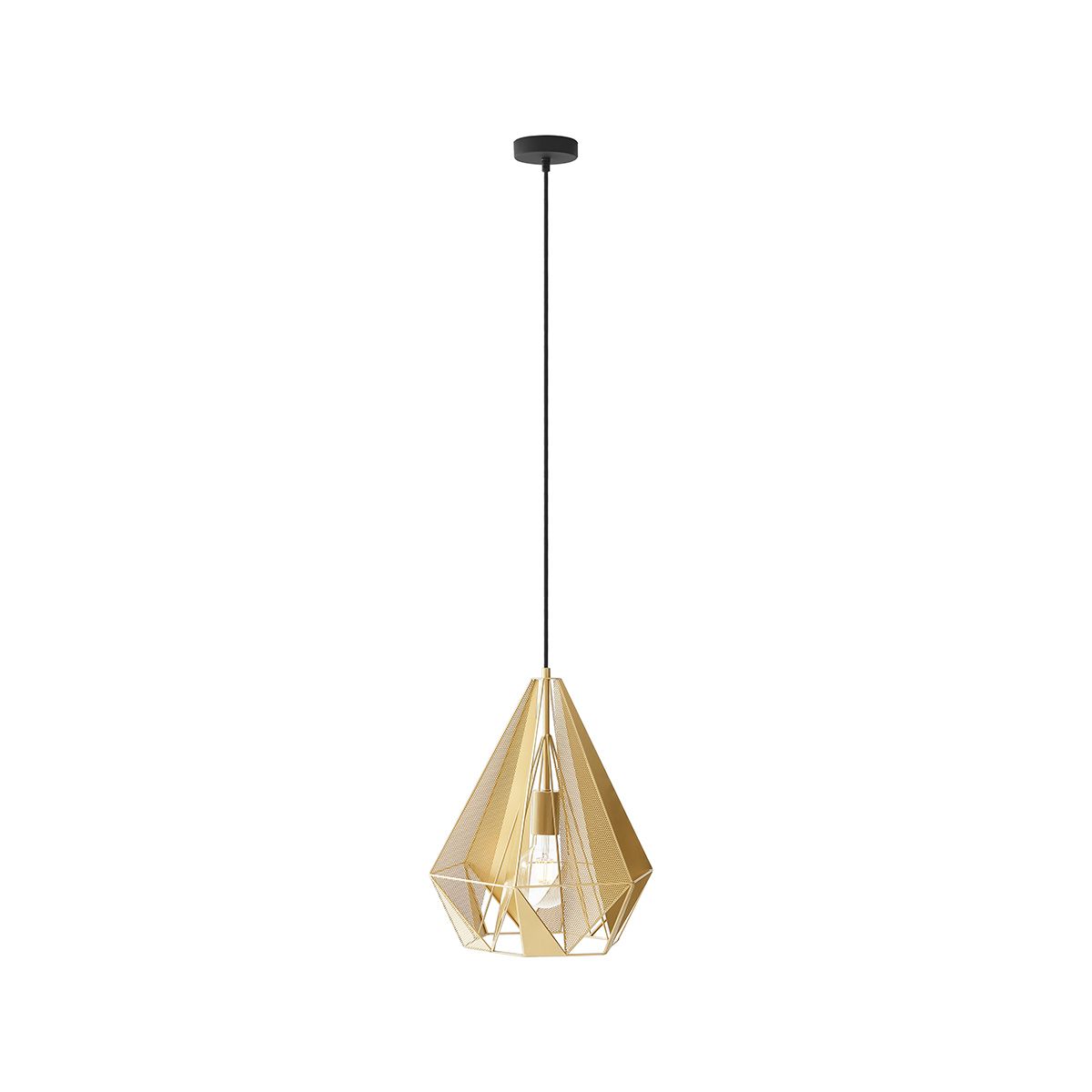 Industriële hanglamp goud met mesh - Carcass