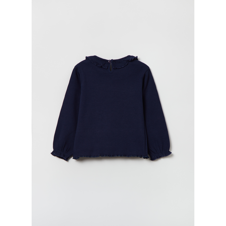OVS Langarmshirt mit Rippen blau