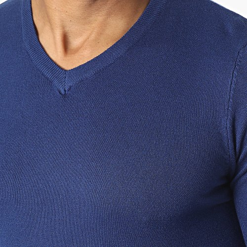 Pull Col V Bleu Roi