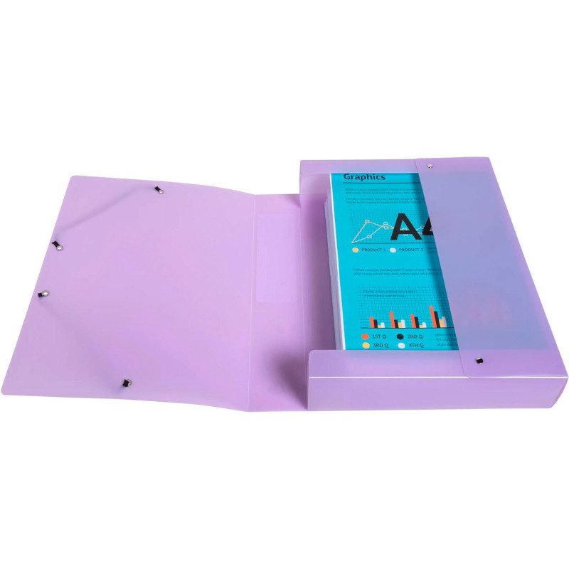 Chemise box plastique Exacompta Chromaline 25 x 33 cm dos 6 cm couleurs assorties pastel