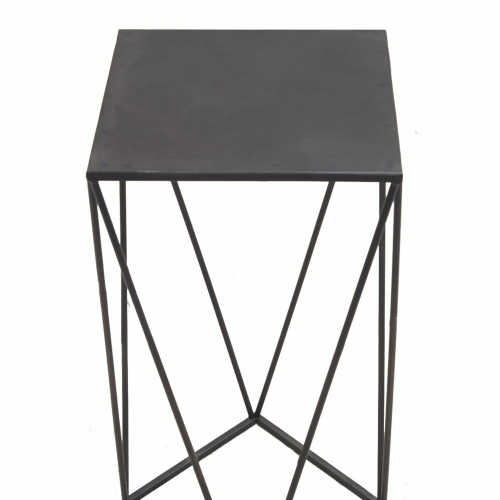 Sellette design en métal noir 36 x 36 x 61 cm