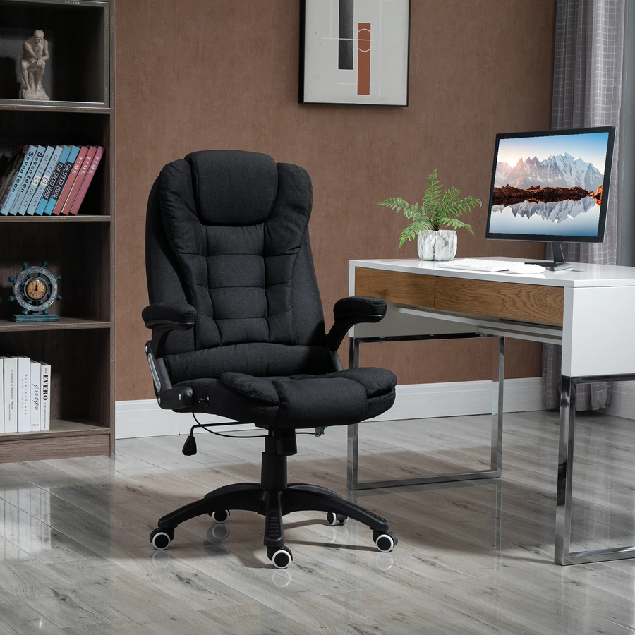 Vinsetto Bürostuhl ergonomisches design, Atmungsaktiv Schwarz