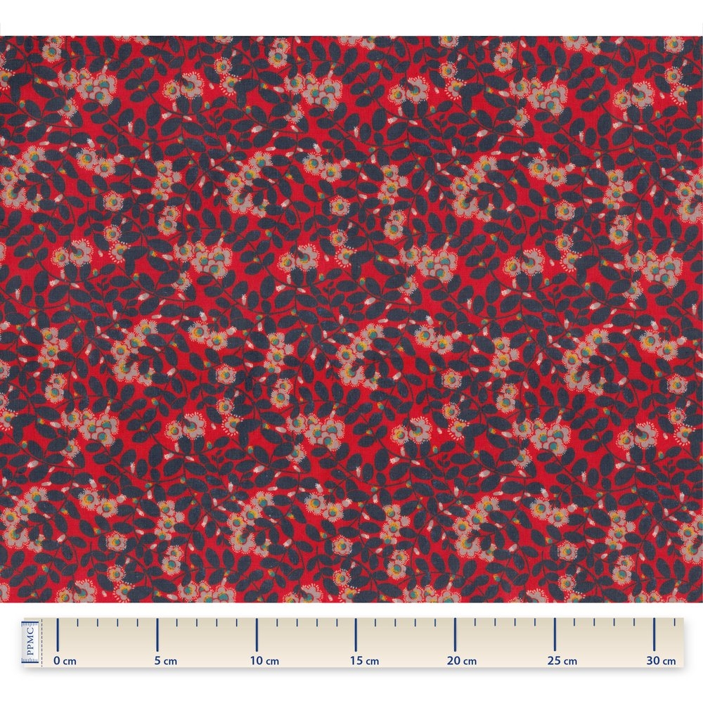 Tissu Enduit Au Mètre Feuillage Vermillon