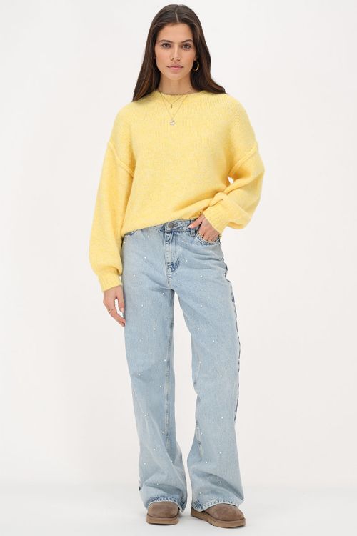 Gele oversized trui met ballon mouwen