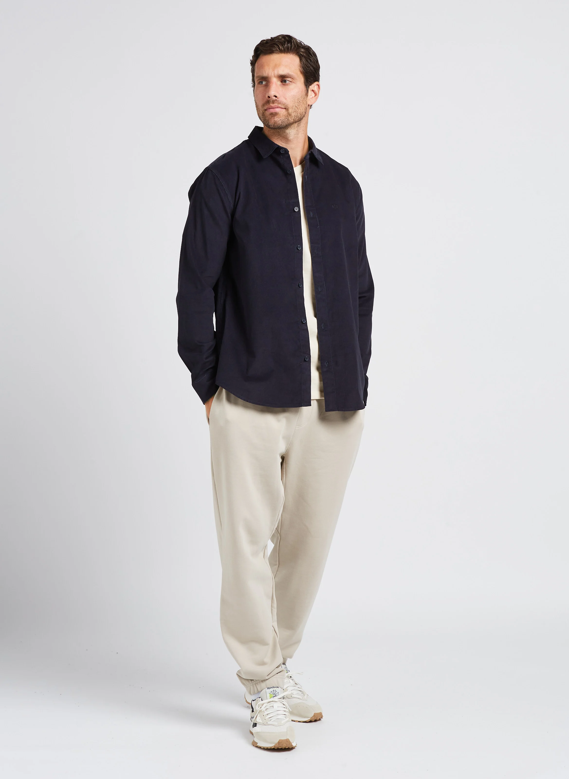 Jogging large en coton | Beige