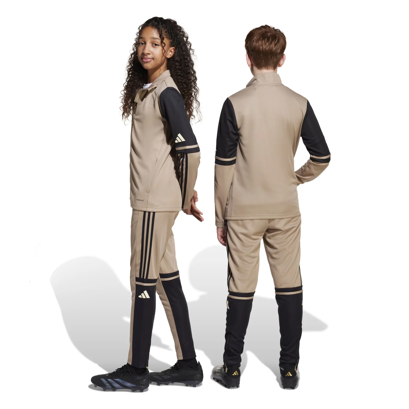 adidas Squadra 25 Trainingspak Full-Zip Kids Beige Zwart