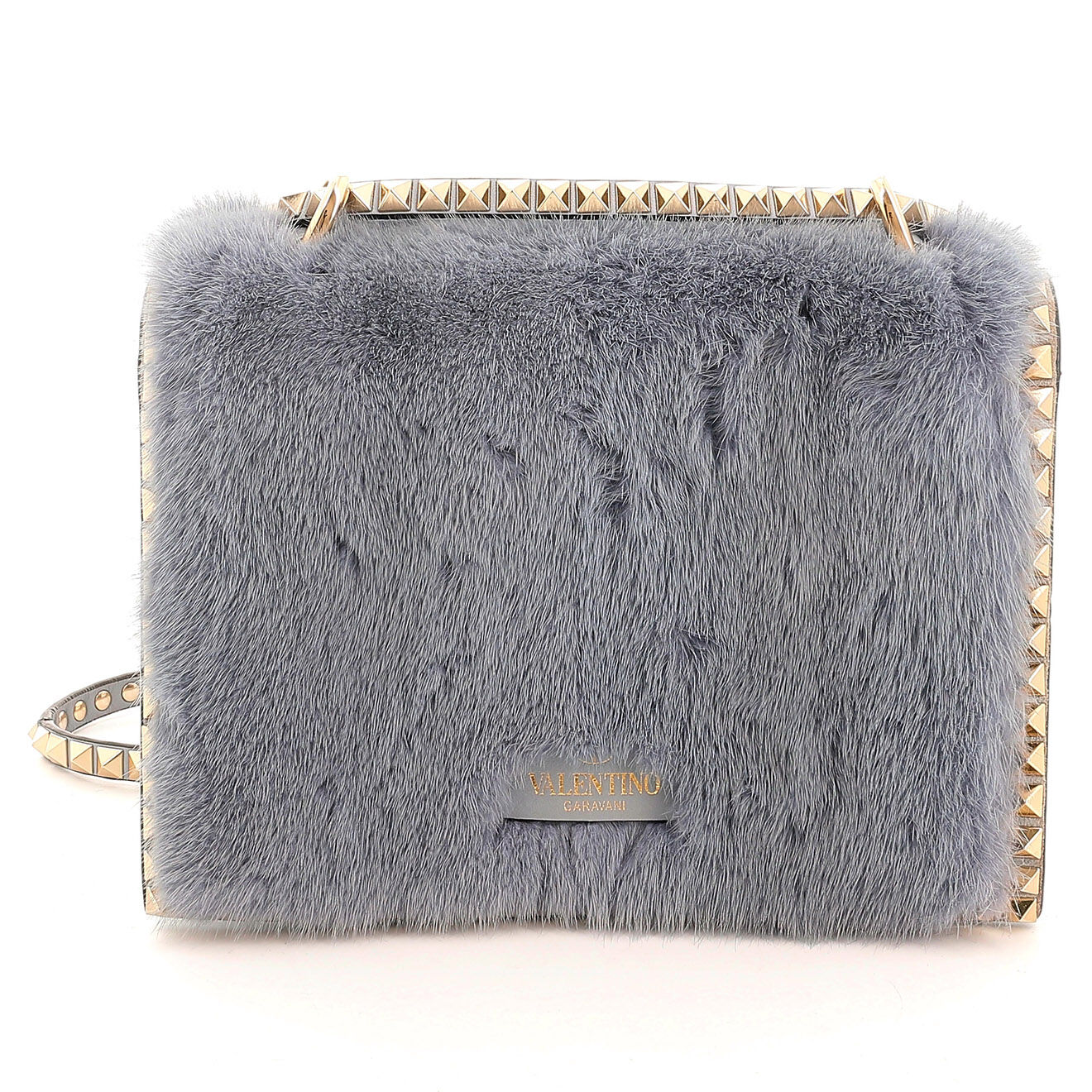 Valentino Sac bandoulière Rockstud bi-matière bleu Etat: Parfait état - Longueur 21 cm