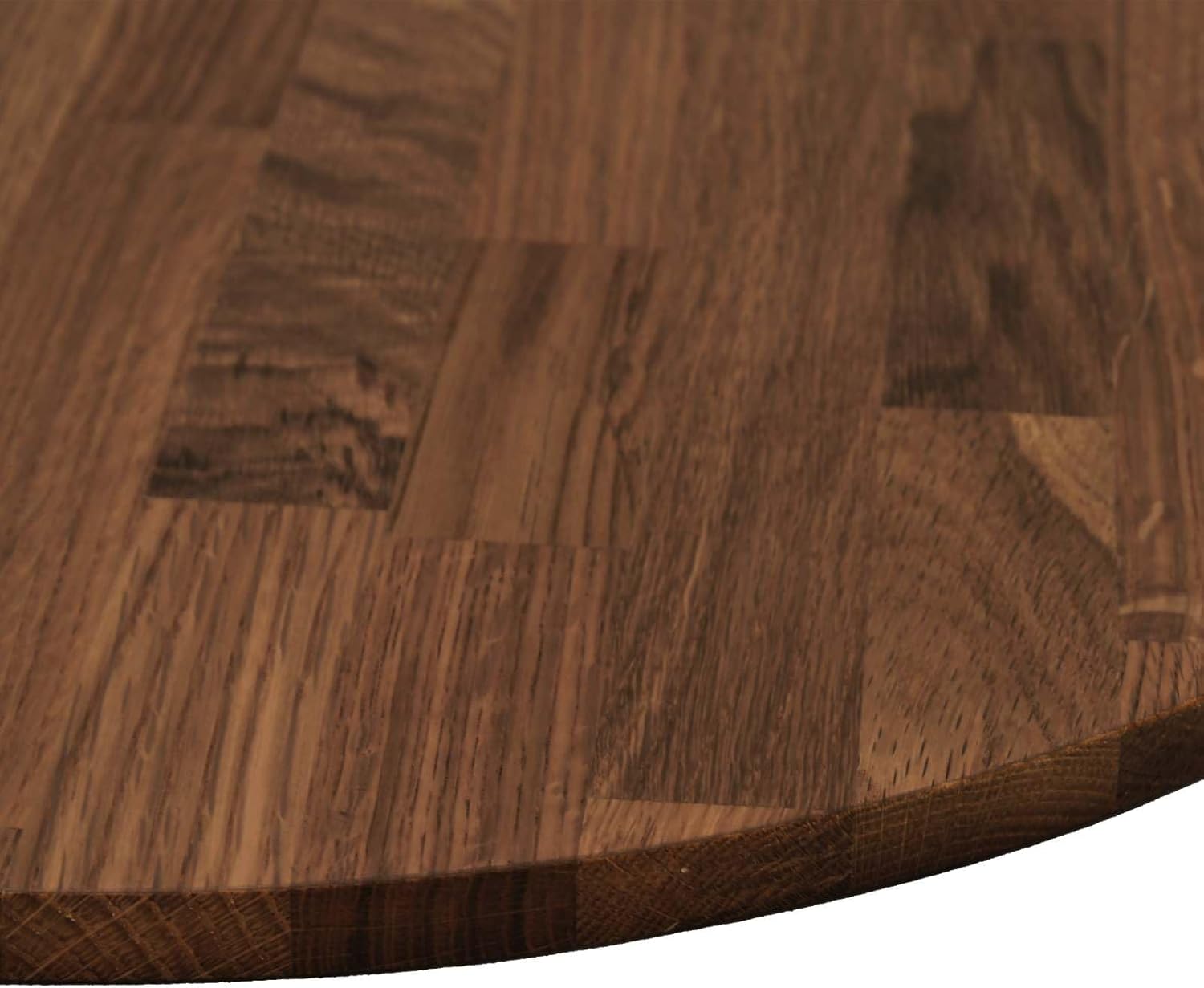 vidaXL Tischplatte Dunkelbraun Ø 80 x 2,5 cm Massivholz Eiche, Moderner runder Eichen-Tischplatte, wendbares Design, stylische Essfläche, praktisches Möbel für Wohnzimmer